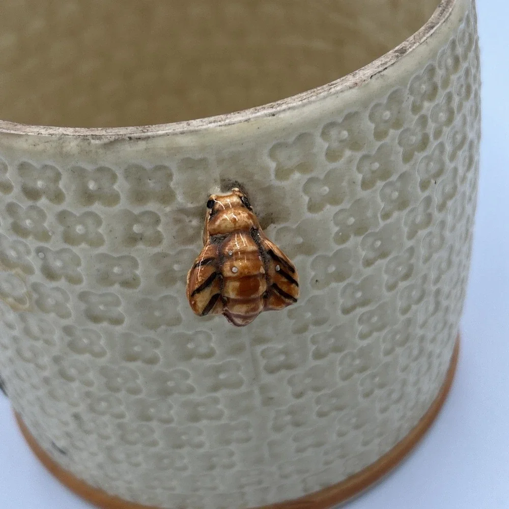 40's Queen Bee Cookie‎ Jar Canister Flower Pot Japan Cottagecore Farmhouse Decor